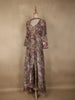 Grey Multicolour Floral Design Silk Cotton Gown with Dupatta