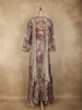 Grey Multicolour Floral Design Silk Cotton Gown with Dupatta