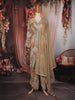 Grey Multicolour Floral Embroidered Patchwork Tissue Silk Palazzo Suit with Net Dupatta