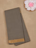 Grey Solid Design Pure Cotton Saree