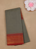 Grey Solid Design Pure Cotton Saree
