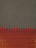 Grey Solid Design Pure Cotton Saree