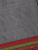 Grey Solid Design Semi Silk Cotton Saree with Contrast Border
