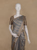 Grey Striped Woven Design Tissue Silk Saree