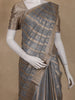 Grey Striped Woven Design Tissue Silk Saree