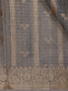 Grey Striped Woven Design Tissue Silk Saree