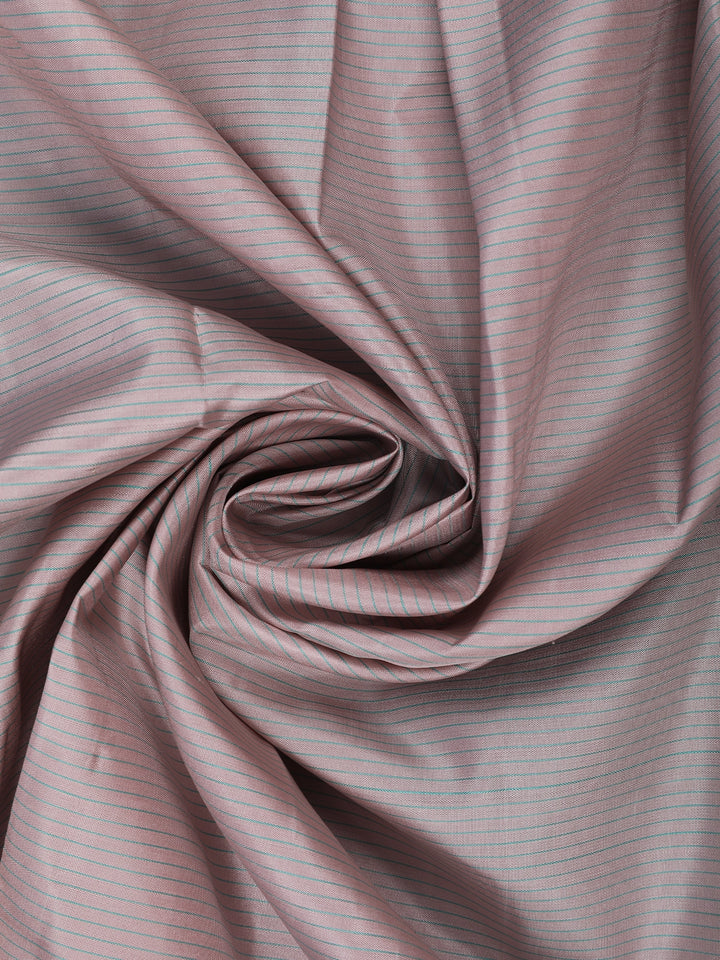 Grey Striped Woven Pure Kanchipuram Silk Saree - Diadem