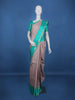 Grey Striped Woven Pure Kanchipuram Silk Saree - Diadem