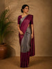 Grey Stripes Woven Design Kanchipuram Silk Saree