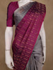 Grey Stripes Woven Design Kanchipuram Silk Saree