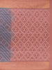 Gray Zigzag Design Tussar Silk Saree With Contrast Border