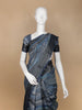 Grey Abstract Designed Chanderi Cotton Saree - Diadem