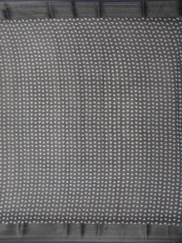 Grey Abstract Designed Chanderi Cotton Saree - Diadem