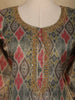 Grey Abstract Print Tissue Straight Cut Salwar Suit - Diadem