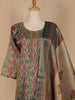 Grey Abstract Print Tissue Straight Cut Salwar Suit - Diadem