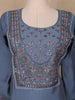 Grey Floral Designed Semi Silk Salwar Suit - Diadem