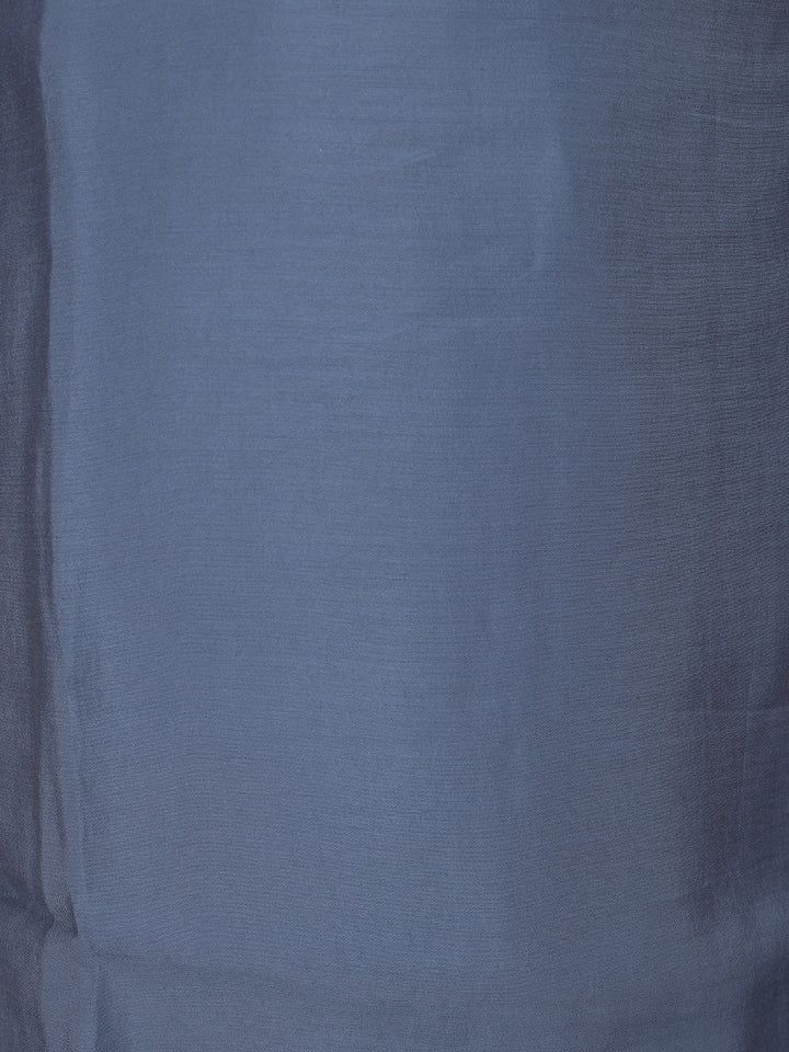 Grey Floral Designed Semi Silk Salwar Suit - Diadem