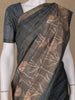 Grey Floral Designed Semi Tussar Saree - Diadem