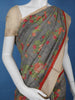 Grey Floral Designed Chanderi Cotton Saree - Diadem