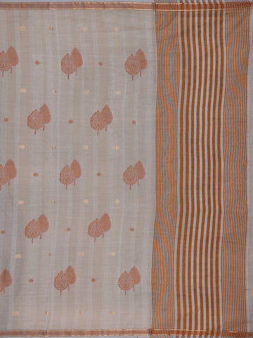 Grey Floral Designed Chiffon Saree - Diadem