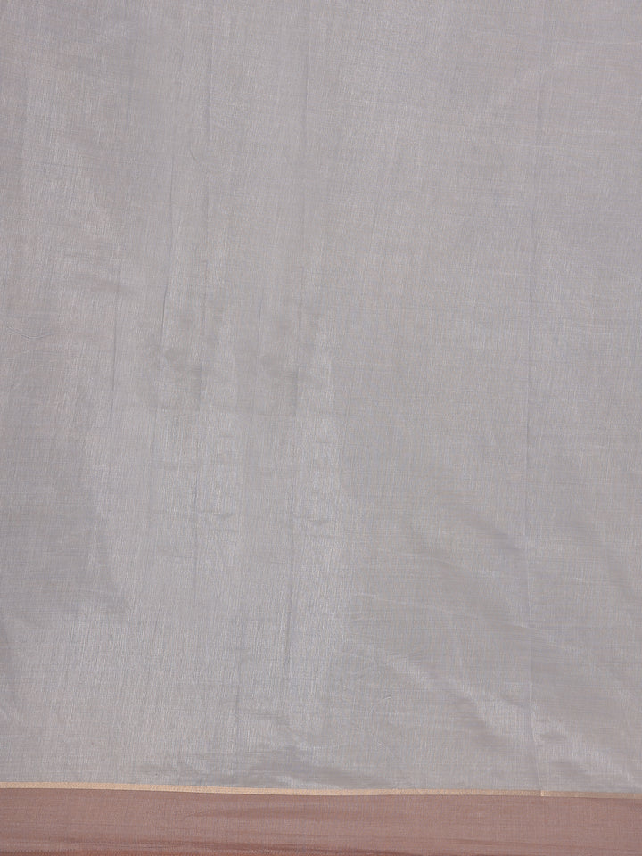 Grey Floral Designed Chiffon Saree - Diadem