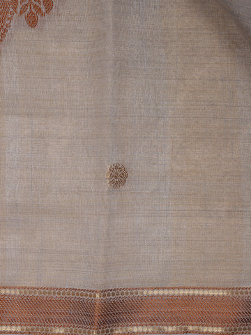 Grey Floral Designed Chiffon Saree - Diadem