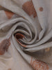 Grey Floral Designed Chiffon Saree - Diadem