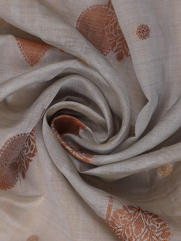 Grey Floral Designed Chiffon Saree - Diadem