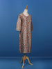Grey Floral Designed Cotton Kurti - Diadem