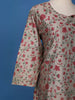 Grey Floral Designed Cotton Kurti - Diadem