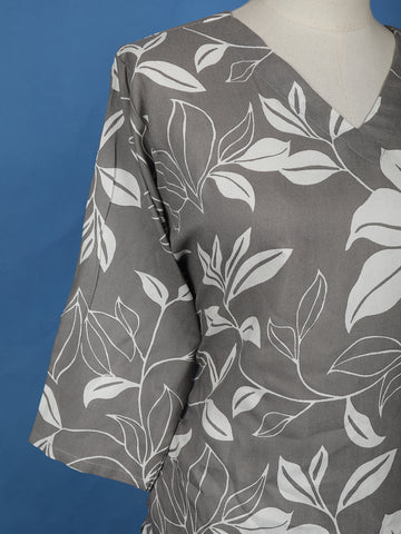 Grey Floral Designed Cotton Salwar Suit - Diadem