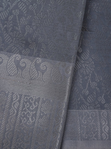 Grey Floral Designed Fancy Art Silk Saree - Diadem