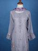 Grey Floral Designed Georgette Salwar Suit