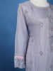 Grey Floral Designed Georgette Salwar Suit