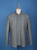 Grey Floral Designed Jodhpuri Men's Suit - Diadem
