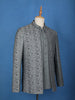 Grey Floral Designed Jodhpuri Men's Suit - Diadem