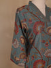 Grey Floral Designed Semi Silk Salwar Suit - Diadem