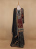Grey Floral Designed Semi Silk Sharara Salwar Suit - Diadem