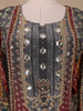 Grey Floral Designed Semi Silk Sharara Salwar Suit - Diadem