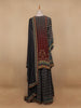 Grey Floral Designed Semi Silk Sharara Salwar Suit - Diadem