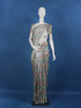 Grey Floral Designed Semi Tissue Saree