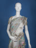 Grey Floral Designed Semi Tissue Saree