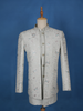 Grey Floral Designed Sherwani Suit