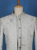 Grey Floral Designed Sherwani Suit