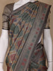 Grey Floral Designed Soft Silk Saree - Diadem