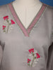 Grey Floral Embroidered Semi-Silk Straight Cut Salwar Suit - Diadem