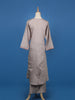 Grey Floral Embroidered Semi-Silk Straight Cut Salwar Suit - Diadem