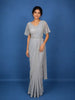 Grey Floral Embroidery Lycra Ready To Wear Saree with Designer Blouse