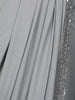 Grey Floral Embroidery Lyrca Ready To Wear Saree with Designer Blouse - Diadem