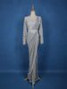 Grey Floral Embroidery Lyrca Ready To Wear Saree with Designer Blouse - Diadem